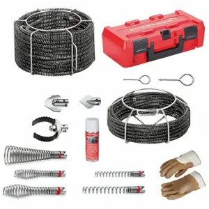 ROTHENBERGER 72956X Drain Cleaning Set, 5 Augers, 3 Cutters, Use With R600, 5/8 In-7/8 Inch Connection | CT9DWC 60PZ68