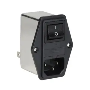 ROXBURGH RIP-0242-H2 Iec Inlet Filter, 120/240 VAC, 1-Phase, 2A, On/Off Switch, Fused, Screw Mount | CV7MCF