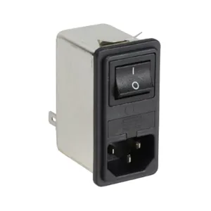 ROXBURGH RIQ-0642-H2 Iec Inlet Filter, 120/240 VAC, 1-Phase, 6A, On/Off Switch, Fused, Snap-In Mount | CV7MCL