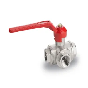 RUB VALVES 100H00 Ball Valve, 1-1/2 Inch BSP Size, Brass, Female, Full Port, 3-Way, Hot Forged | CF3ENW