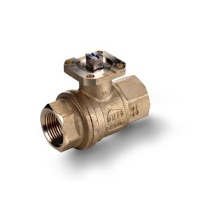 RUB VALVES S64H39 Ball Valve, 1-1/2 Inch NPT Size, Brass, Female, Full Port, Actuated Handle | CF3FBH