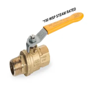 RUB VALVES S92I42 Ball Valve, 2 Inch NPT Size, Brass, Male x Female, Full Port, Lever | CF3FQQ