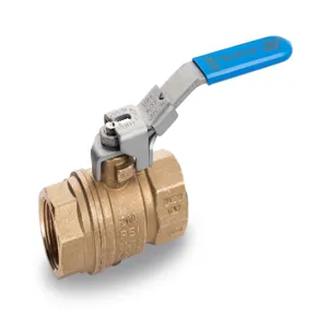 RUB VALVES S93F41 Ball Valve, 1 Inch NPT Size, Brass, Female, Full Port, Lockable Handle | CF3FRK