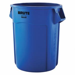 RUBBERMAID 1779732 Trash Can, Round, Blue, 55 gal Capacity, 26 1/2 Inch Width/Dia, 33 Inch Height | CT9FMN 48XM35