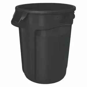 RUBBERMAID 1779739 Trash Can, Round, Black, 55 gal Capacity, 26 1/2 Inch Width/Dia, 33 Inch Height | CT9FML 48XM37