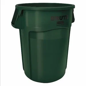 RUBBERMAID 1779741 Trash Can, Round, Green, 44 gal Capacity, 24 Inch Width/Dia., 31 1/2 Inch Height | CN2TGQ FG264300DGRN / 35ZU74