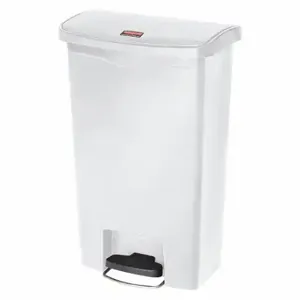 RUBBERMAID 1883557 Step Can, Slim JimR, Plastic, White, 13 gal Capacity, 11 1/2 Inch Dp | CT9EWU 45UZ73