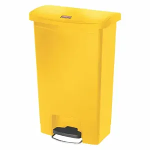 RUBBERMAID 1883575 Step Can, Slim JimR, Rectangular, Flat Top, 13 gal Capacity, Yellow | CT9EWV 45UZ75