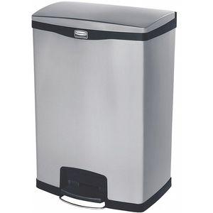RUBBERMAID 1901999 Rectangular Flat Top Utility Trash Can, 31-27/32 Inch H, 24 Gallon, Silver | CD2FEP 45NY45