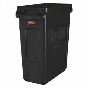 RUBBERMAID 1955959 Trash Can, Rectangular, Black, 16 gal Capacity, 11 Inch Width/Dia. | CN2TMM 1883625 / 38UJ71