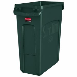 RUBBERMAID 1955960 Trash Can, Rectangular, Green, 16 gal Capacity, 11 Inch Width/Dia | CT9FME 49AJ48