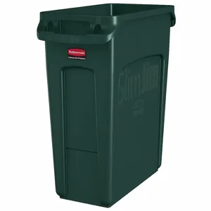 RUBBERMAID 1955960 Trash Can, Rectangular, Green, 16 gal Capacity, 11 Inch Width/Dia | CT9FME 49AJ48