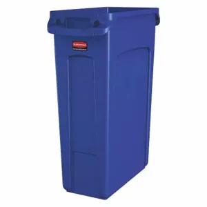 RUBBERMAID 1956185 Trash Can, Rectangular, Blue, 23 gal Capacity, 11 Inch Width/Dia, 22 Inch Dp | CT9FMA 49AJ39