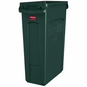 RUBBERMAID 1956186 Trash Can, Rectangular, Green, 23 gal Capacity, 11 Inch Width/Dia | CT9FNK 49AJ40