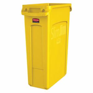 RUBBERMAID 1956188 Trash Can, Rectangular, Yellow, 23 gal Capacity, 11 Inch Width/Dia | CT9FMG 49AJ38