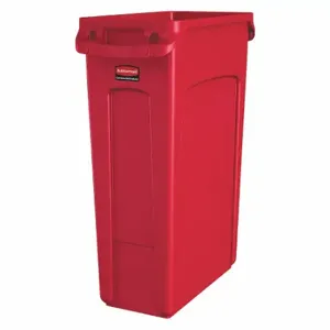 RUBBERMAID 1956189 Trash Can, Rectangular, Red, 23 gal Capacity, 11 Inch Width/Dia, 22 Inch Dp | CT9FMF 49AJ42