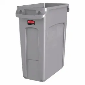 RUBBERMAID 1971258 Trash Can, Rectangular, Gray, 16 gal Capacity, 11 Inch Width/Dia, 22 Inch Dp | CT9FMD 49AJ45