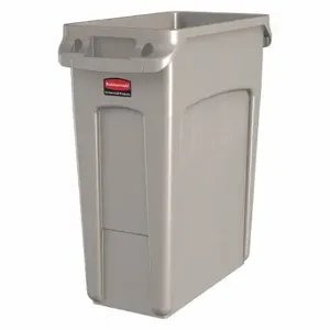 RUBBERMAID 1971259 Trash Can, Rectangular, Beige, 16 gal Capacity, 11 Inch Width/Dia | CT9FNR 49AJ46