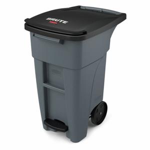 RUBBERMAID 1971944 Rollout Trash Can, Gray, 32 Gal Capacity, 20 1/2 Inch Width/Dia | CT9EVN 53PY27