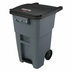 RUBBERMAID 1971956 Rollout Trash Can, Gray, 50 Gal Capacity, 24 Inch Width/Dia | CT9EVR 53PY33