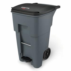 RUBBERMAID 1971968 Rollout Trash Can, Gray, 65 Gal Capacity, 25 1/4 Inch Width/Dia | CT9EVT 53PY39