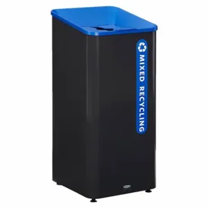 RUBBERMAID 2078980 Recycling Can, Square, Metal, Mixed Recycling, Black, 23 Gal Capacity | CT9EWW 61JA26