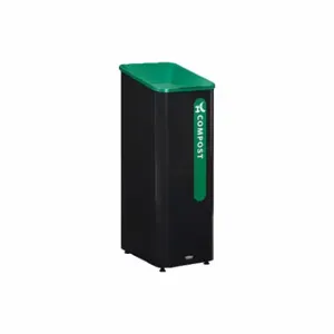 RUBBERMAID 2078991 Recycling Can, Square, Metal, Compost, Black, 15 Gal Capacity | CT9EWB 61JA24