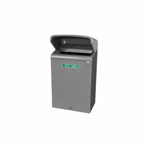 RUBBERMAID 2118690 Recycling Container, Gray, 19 1/2 Inch Width/Dia, 46 1/4 Inch Depth, 1 Openings | CT9FHA 56HU50