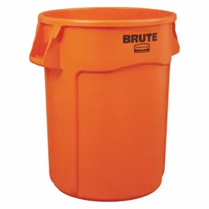 RUBBERMAID 2119308 Trash Can, Round, Orange, 32 gal Capacity, 22 Inch Width/Dia, 28 Inch Dp | CT9FNM 55NN78