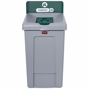 RUBBERMAID 2171555 Recyclingstation, grün, 33 Gallonen Fassungsvermögen, 19 3/4 Zoll Breite/Durchmesser, 21 Zoll Tiefe | CU4GKN 799VC3
