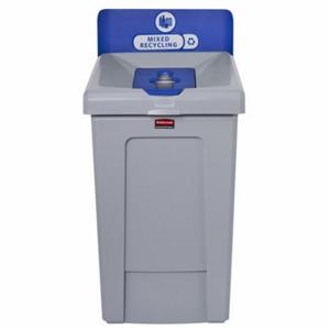 RUBBERMAID 2171557 Recyclingstation, blau, 33 Gallonen Fassungsvermögen, 19 3/4 Zoll Breite/Durchmesser, 21 Zoll Tiefe | CU4GKM 799VC5