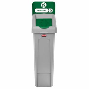 RUBBERMAID 2185051 Recyclingstation, grün, 23 Gallonen Fassungsvermögen, 12 Zoll Breite/Durchmesser, 15 1/4 Zoll Tiefe | CT9FHH 800DP4