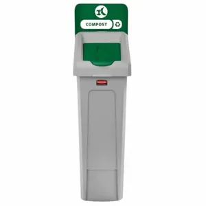 RUBBERMAID 2185051 Recycling Station, Green, 23 Gal Capacity, 12 Inch Width/Dia, 15 1/4 Inch Depth | CT9FHH 800DP4