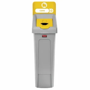 RUBBERMAID 2185052 Recycling Station, Yellow, 23 Gal Capacity, 12 Inch Width/Dia, 1 Openings | CT9FHK 800DP5