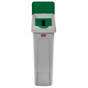 RUBBERMAID 2185054 Recycling Station, Green, 23 Gal Capacity, 12 Inch Width/Dia, 15 1/4 Inch Depth | CT9FHJ 800DP2