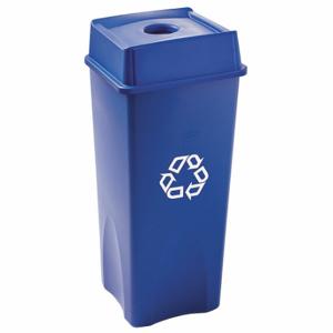 RUBBERMAID 59JM18 Stationärer Recyclingbehälter, unberührbar, 23 Gallonen Fassungsvermögen, blau | CT9EZA