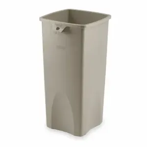 RUBBERMAID 7YA64 Trash Can, Square, 23 gal Capacity, 30 7/8 Inch Heightt, Beige/Black | CT9FMZ