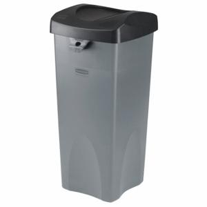 RUBBERMAID 7YA65 Trash Can, Square, 23 gal Capacity, 30 7/8 Inch Heightt, Gray/Black | CT9FNL