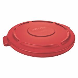 RUBBERMAID FG261960RED Trash Can Top, BRUTER, Round, Flat, For 20 gal Cntnr Cap, Plastic | CT9FLN 48ZD30