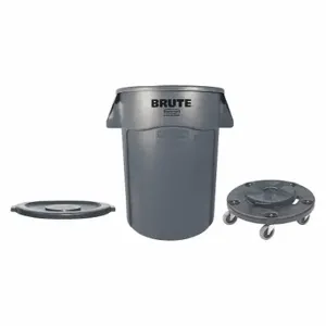 RUBBERMAID FG264360GRAY,FG264560GRAY,FG264000BLA Trash Can, BRUTER, Round, 44 gal Capacity, 31 1/2 Inch Heightt, Gray, NSF | CT9FLZ 41MX85