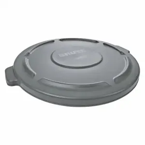 RUBBERMAID FG260900GRAY Trash Can Top, BRUTER, Round, Flat, For 10 gal Cntnr Cap, Plastic | CT9FLL 48XM38