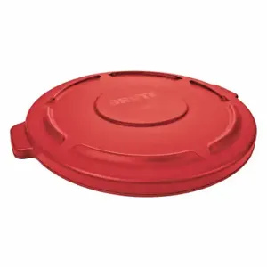 RUBBERMAID FG265400RED Trash Can Top, BRUTER, Round, Flat, For 55 gal Cntnr Cap, Plastic | CT9FLU 48XM47