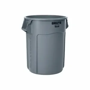 RUBBERMAID FG265500GRAY Trash Can, Round, Gray, 55 gal Capacity, 26 1/2 Inch Width/Dia, 33 Inch Height | CT9FMQ 48XM31