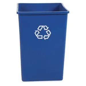 RUBBERMAID FG395873BLUE Recycling Can, Blue, 35 Gal Capacity, 19 1/2 Inch Width/Dia, 19 1/2 Inch Depth | CU4GKP 6HH26