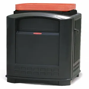 RUBBERMAID FG396300BLA Ash/trash Can 50 Gallon Black | AE6GKF 5RUV0