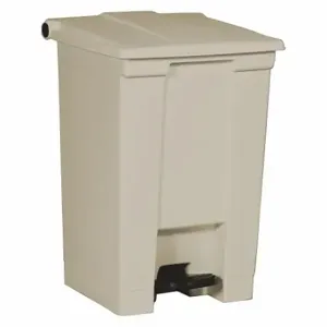 RUBBERMAID FG614400BEIG Step Can, Plastic, Beige, 12 gal Capacity, 16 1/4 Inch Width/Dia, 15 Inch Dp | CT9FKE 5M876