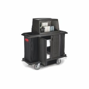 RUBBERMAID FG9T1900BLA Housekeeping Cart, With Hood, Full Size, Black | CT9FDY 43WX82