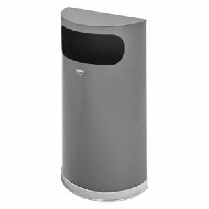 RUBBERMAID FGSO820PLANT Wastebasket, Steel, Flat With Side Opening Top, Silver, 8 3/4 Inch Dp | CT9FNY 43WY66