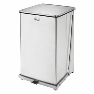RUBBERMAID FGST40SSPL Step Can, Defender, Metal, Silver, 25 gal Capacity, 21 Inch Width/Dia | CT9EWH 43WZ09