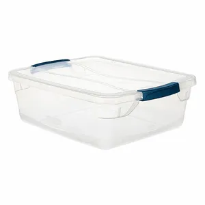 RUBBERMAID RMCC160000 Storage Tote, 4 gal, 13 3/8 Inch x 8 3/8 Inch x 4 3/4 Inch, Clear Body, Clear Lid | CT9FQC 60VZ25